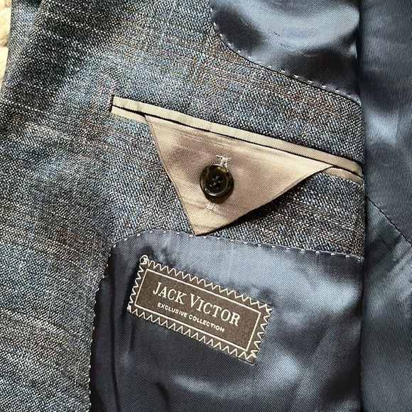 Jack Victor blue/brown single breasted sport coat - Picture 8 of 13